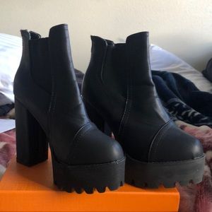 Chunky Black Platform Boots